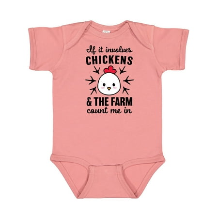 

Inktastic If It Involves Chickens & The Farm Count me in Gift Baby Boy or Baby Girl Bodysuit