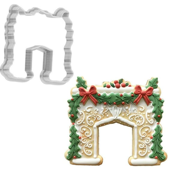 Christmas Garlanded Mantel Cookie Cutter 4 Inch Made in USA by WONDERTORY