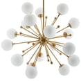 thumbnail image 3 of Modway Constellation White Glass and Brass Pendant Chandelier, 3 of 4