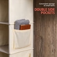 thumbnail image 6 of 6-Shelf Hanging Closet Organizer in Beige — Fabric Storage with Bamboo Inserts & Side Pockets, 47" Vertical Storage for Clothes, Shoes & Accessories, 6 of 7