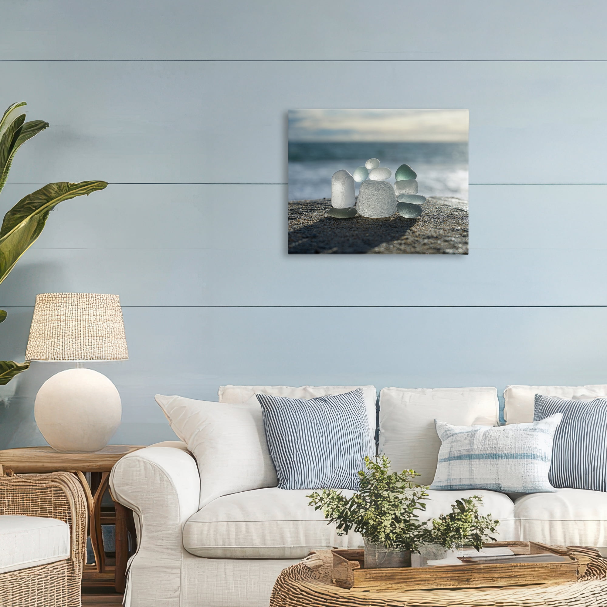 Stupell Industries Balancing Sea Glass Pebbles Canvas Wall Art, design by LMarie Allen
