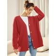 thumbnail image 4 of Women's Cardigan 2023 Open Front Oversized Button Lightweight Sweaters V Neck Loose Cardigans Knit Outwear, 4 of 14