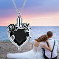 thumbnail image 4 of Crystal Rose Flower Cremation Urn Necklace for Ashes Birthstone Heart Memorial Cremation Ash Jewelry Keepsake Pendant Necklace, 4 of 8