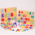 thumbnail image 4 of Rompecabezas de madera Montessori para bebé de 1, 2 y 3 años, alfabeto, forma de número, juegos a juego, juguetes educativos tempranos para niños, 4 of 4