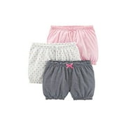 Simple Joys by Carter's Girls' 3-Pack Bloomer Short, White/Dot/Pink, 3-6 Months