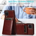 thumbnail image 6 of Dteck Back Wallet Phone Case for Samsung Galaxy A12 with ID & Credit Card Holder Slots Pockets Wallet Back Cover Stand Flip Folio Leather Galaxy A12 5G Cell Cases Women Men, Brown, 6 of 7