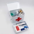 thumbnail image 2 of Antiguo botiquín de primeros auxilios familiar, tanque de medicina, caja de almacenamiento de medicina de metal rojo, blanco, 22,5*16,5*16cm JAMW Sencillez, 2 of 5