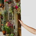 thumbnail image 3 of Orinice Italian Street Shower Curtain Tuscan European Vintage Old Street Flowers Green Plant Nature Scenery Garden Mediterranean Rustic Fabric Bath Curtain with Hook 36x72, 3 of 7