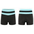 thumbnail image 5 of YiZYiF Kids Girls Low Waist Contrast Color Sports Shorts Stretchy Shorts for Dance Running Jogging Light Blue-A 6, 5 of 6