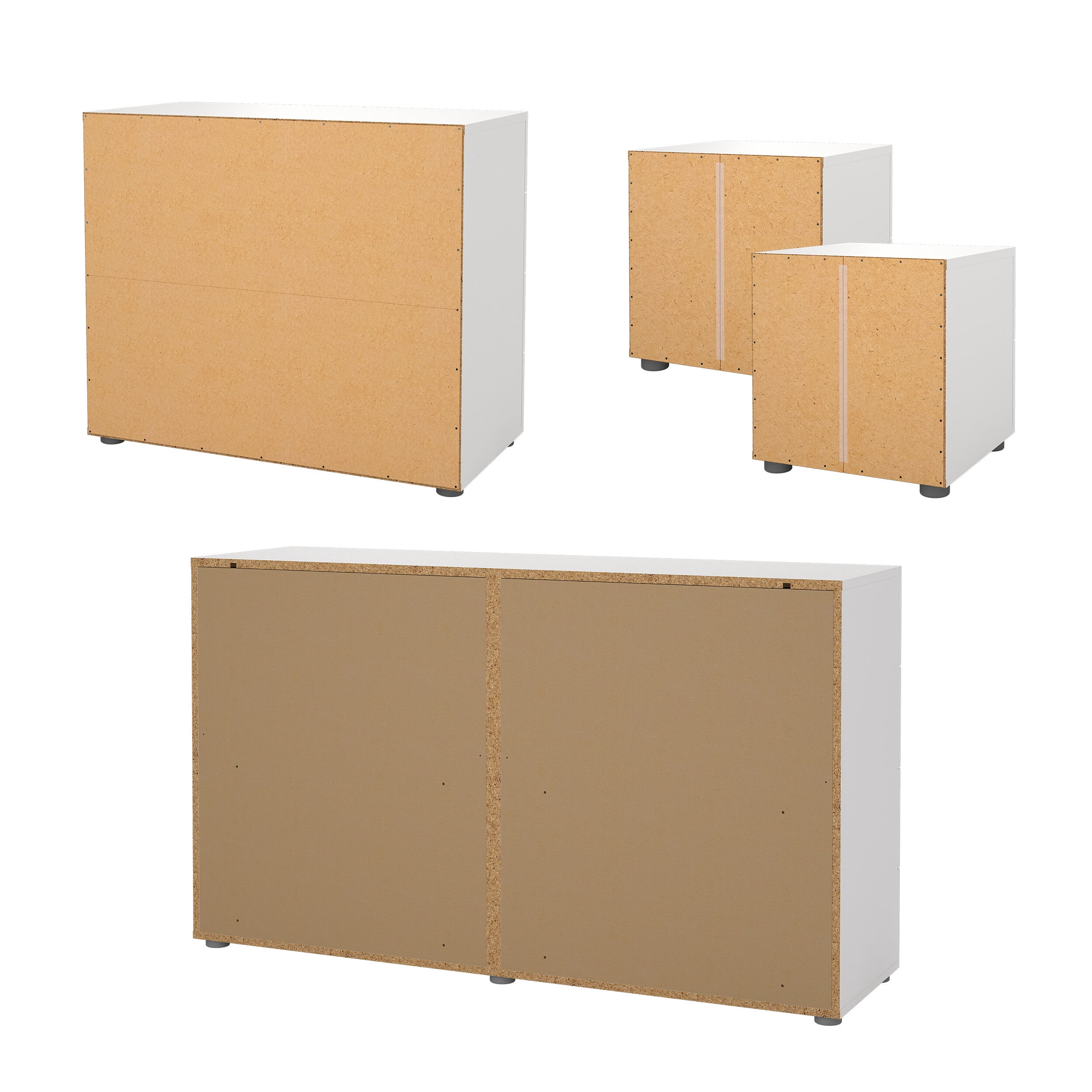 Tvilum Loft 4-Piece Bedroom Set with Dresser, Chest and Nightstands, White