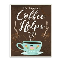The Stupell Home Decor Collection Life Happens Coffee Helps Cup Chalkboard Look Oversized Wall Plaque Art, 12.5 x 0.5 x 18.5