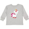 thumbnail image 3 of Inktastic Cute Little Unicorn With Red And Pink Mane, Hearts Girls Long Sleeve Toddler T-Shirt, 3 of 5