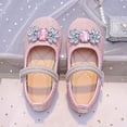 thumbnail image 6 of Krdevn Mary Jane Flat Shoes Rhinestone Strap Sparkly Bow Gem Floral Round Toe Low Heel Hook and Loop Formal Dress Shoes (Little Girls, Big Girls),5.5-6 Years, 6 of 7