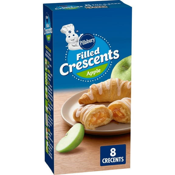 Pillsbury Filled Crescents, with Apple Filling and Icing, 8 Ct, 13.51 oz