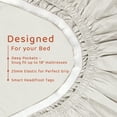 thumbnail image 5 of Loomsnest 4 Piece King Size Sheets Set, 400 TC Sateen Wrinkle Resistant, 100% Cotton Sheets, Light Gray, 5 of 9