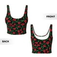 thumbnail image 6 of Goofa Cherry Printed Sports Bras for Women, High Impact Running Bra Workout Crop Tank Tops Longline Sports Bra Push up-Small, 6 of 9
