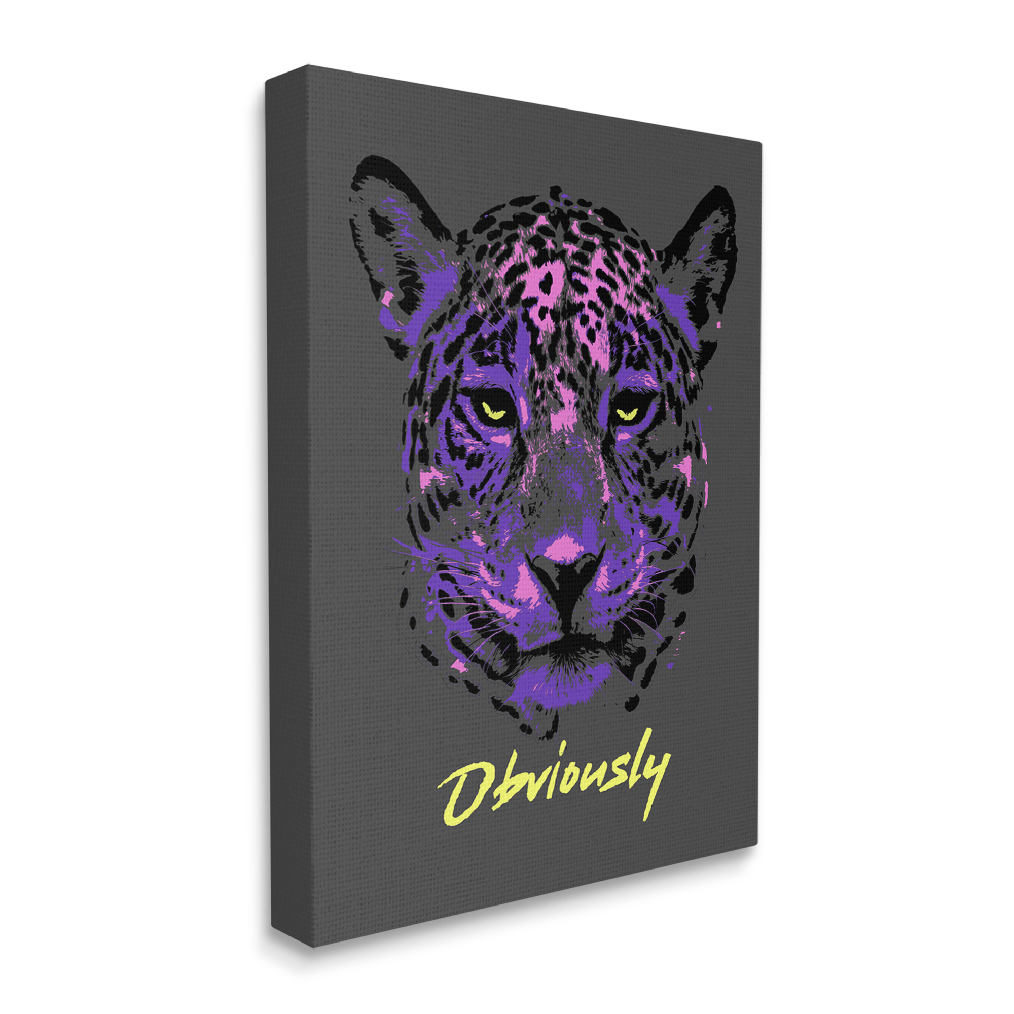 Stupell Industries Obviously Purple Leopard Animals & Insects Painting Gallery Wrapped Canvas Art Print Wall Art, 16 x 20