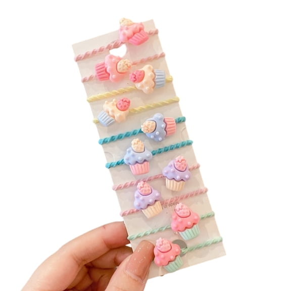 lanema 10x Cartoon Hairtie Stretchy Hair Elastic Gentle on Hair Holder for Women Girl