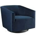 thumbnail image 1 of Modway Twist Performance Velvet Accent Lounge Swivel Chair, Midnight Blue, 1 of 9