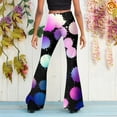 thumbnail image 6 of HAXMNOU Women Tie-Dyed High Waist Flare Wide Leg Chic Trousers Bell Bottom Yoga Pants Flare Leggings Flare Jeans For Pockets Purple XL, 6 of 6