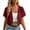 Wine, variant on Sheghy Women Solid Chiffon Short Sleeve Cardigan Lightweight Breathable Layering Jacket Crop Black S