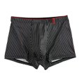 thumbnail image 2 of YWDJ Mens Boxer Briefs Underwear Cotton Plus Size Breathable Lightweight No Show Striped Mens Underwear Mid-waist Breathable Mens Shorts Comfortable Skin-friendly Shorts Black XL, 2 of 3