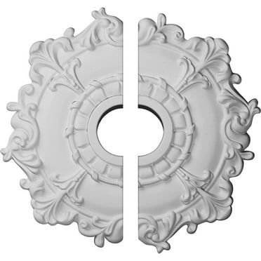 18"OD x 3 1/2"ID x 1 1/2"P Riley Ceiling Medallion, Two Piece (Fits Canopies up to 4 5/8")