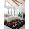 thumbnail image 2 of Merry Christmas Area Rug for Bedroom 4x6 Ft Xmas Tree Snowflake Black Super Soft fuzzy Throw Rug Non-Slip Fluffy Plush Indoor Floor Carpet for Living Room Nursery Home Decor, 2 of 8