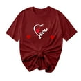 thumbnail image 2 of Otvok Womens Valentine'S Day Tops Casual Printed Round Neck Short Sleeve T-Shirt, 2 of 6