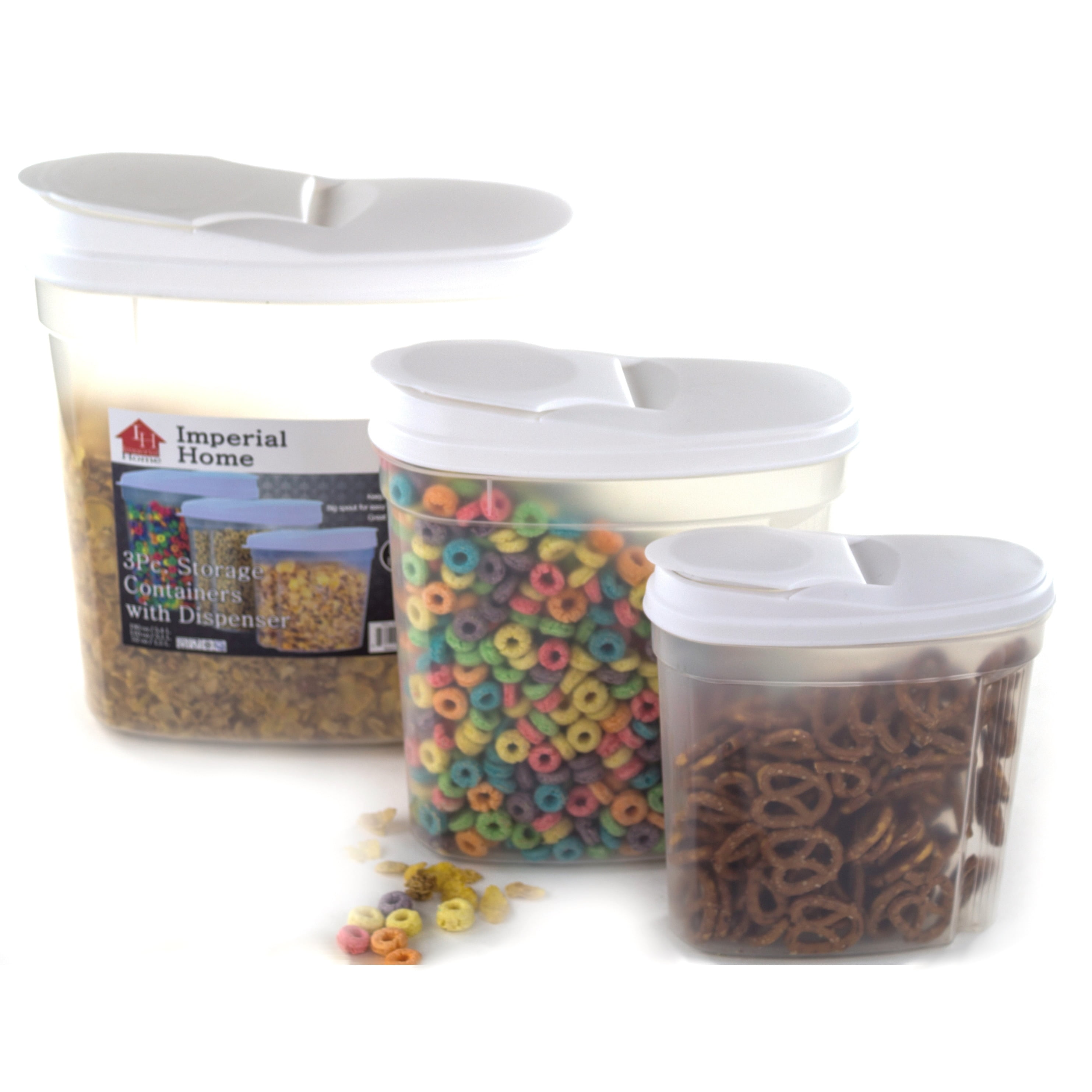 EdgeStar plastic cereal dispensers 3 pc set - bpa free plastic food