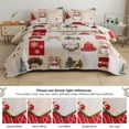 thumbnail image 5 of Green Essen Christmas Quilt Set Twin Size Reversible Snowman Elk Deer Bedspreads Christmas Tree Coverlet Lightweight Rustic Quilt with 2 Pillowcases for Home Decor, 5 of 6