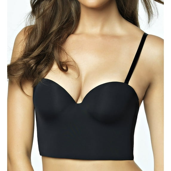 Felina | Essentials Longline Strapless Convertible Bra | Runs Small (Black, 38DD)