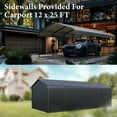 thumbnail image 2 of SUMMIT LIVING 12 x 25 ft Metal Carport with Removable Sidewalls, Galvanized Steel Panel Roof, Heavy Duty Outdoor Garage Storage Shelter for Cars, Boats, SUV and Truck, 2 of 11