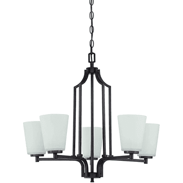 Sunset Lighting F18095-80 Brighton Five Light Chandelier Bright Satin Nickel