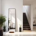 thumbnail image 3 of OUNONA Mirror Mount for The Floor Rectangular Light Brown Wood 1Pcs with Height Adjustment, 3 of 6