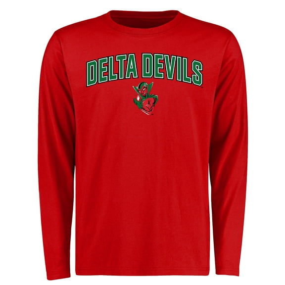 Men's Red Mississippi Valley State Delta Devils Proud Mascot Long Sleeve T-Shirt