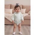 thumbnail image 2 of BemeyourBBs Newborn Baby Boy Girl Hoodie Sweatshirt Infant Bubble Romper Long Sleeve Solid Front Pocket Hooded Sweatshirts Rompers Baby Fall Winter Spring Outfits, 2 of 9