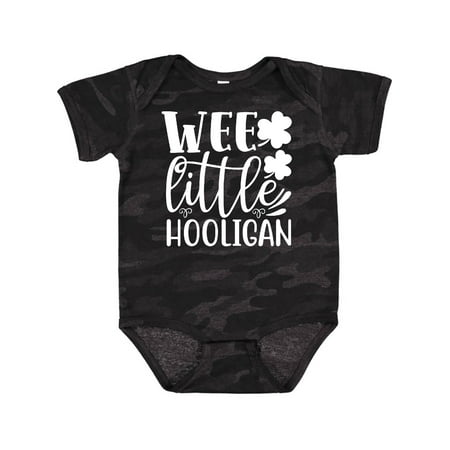 

Inktastic St. Patrick s Day Wee Little Hooligan with Shamrocks Boys or Girls Baby Bodysuit