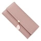 thumbnail image 2 of Cartera larga para mujer, billetera triple de PU, gran capacidad con colgante de hoja, tarjetero portátil, billetera para adultos, color rosa diario, 2 of 10