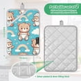 thumbnail image 3 of Oven Mitts 2 Pcs Pot Holders Sets Heat Resistant Hot Pads for Kitchen Cooking Baking 7"x9.8" Bear with Hat and Rainbow, 3 of 7