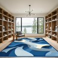 thumbnail image 2 of ODIKA 4'x6' Machine Washable Non-Slip Area Rug, Abstract Navy Blue High Traffic Rug, Blue, 1067104, 2 of 7