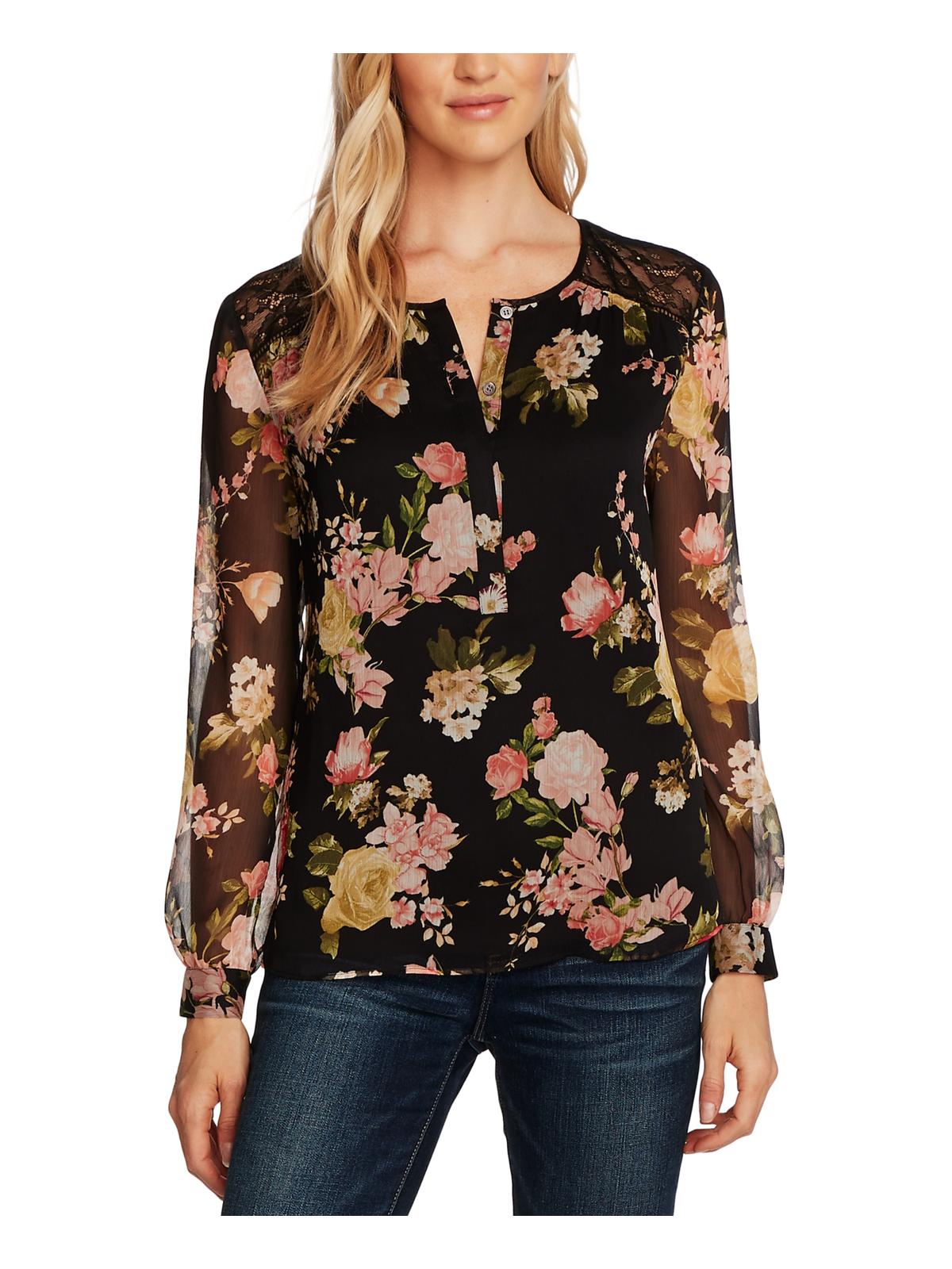 Vince Camuto Womens Lace Trim Chiffon 