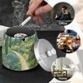 thumbnail image 4 of Yayeee Ashtray with Lid for Cigarette Smokeless Stainless Steel Home Ash Holder, Art Garden Scene, 4 of 7