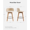thumbnail image 5 of EYYTHUNG 26" Counter Height Bar Stools Set of 4 Mid Century Modern Farmhouse Swivel Barstools Chenille Fabric Upholstered, Beige, 5 of 10
