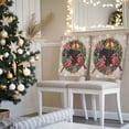 thumbnail image 3 of Cardinal Christmas Chair Covers Set of 4 Rings Bells Snowflakes Winter Wooden Board Chair Back Covers Stretch Removable Washable Slipcovers Protector for Dining Room Kitchen Party Decor, 3 of 5