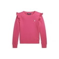 thumbnail image 3 of Polo Ralph Lauren Kids Ruffled Terry Sweatshirt (Big Kid) (Bright Pink W/White), 3 of 7