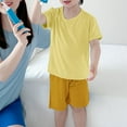 thumbnail image 2 of FUNDUFI Kids Boys Girls Outfits Set Solid Color Pjs T-Shirts Shorts Soft Summer 2Pcs Pajamas Sets Short Sleeve Sleepwear Clothes Set Size 12-13 Years, 2 of 8