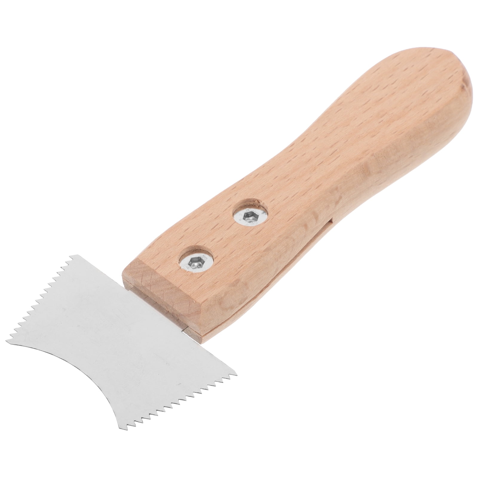 FRCOLOR Guitar String Tool 1Pack Metal Cleaning Saw for Fret End Dressing 5.1x2.0x0.6in Beige Wood