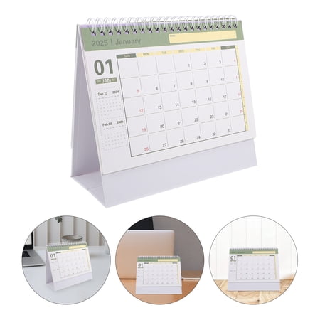 OUNONA White Desk Calendar Lightweight and Portable Ideal for Home and Office