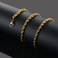 thumbnail image 4 of 3MM 14K Yellow Gold Necklace For Women Men Never Fade Waterproof Twisted Rope Chain Fashion Jewelry, 4 of 6